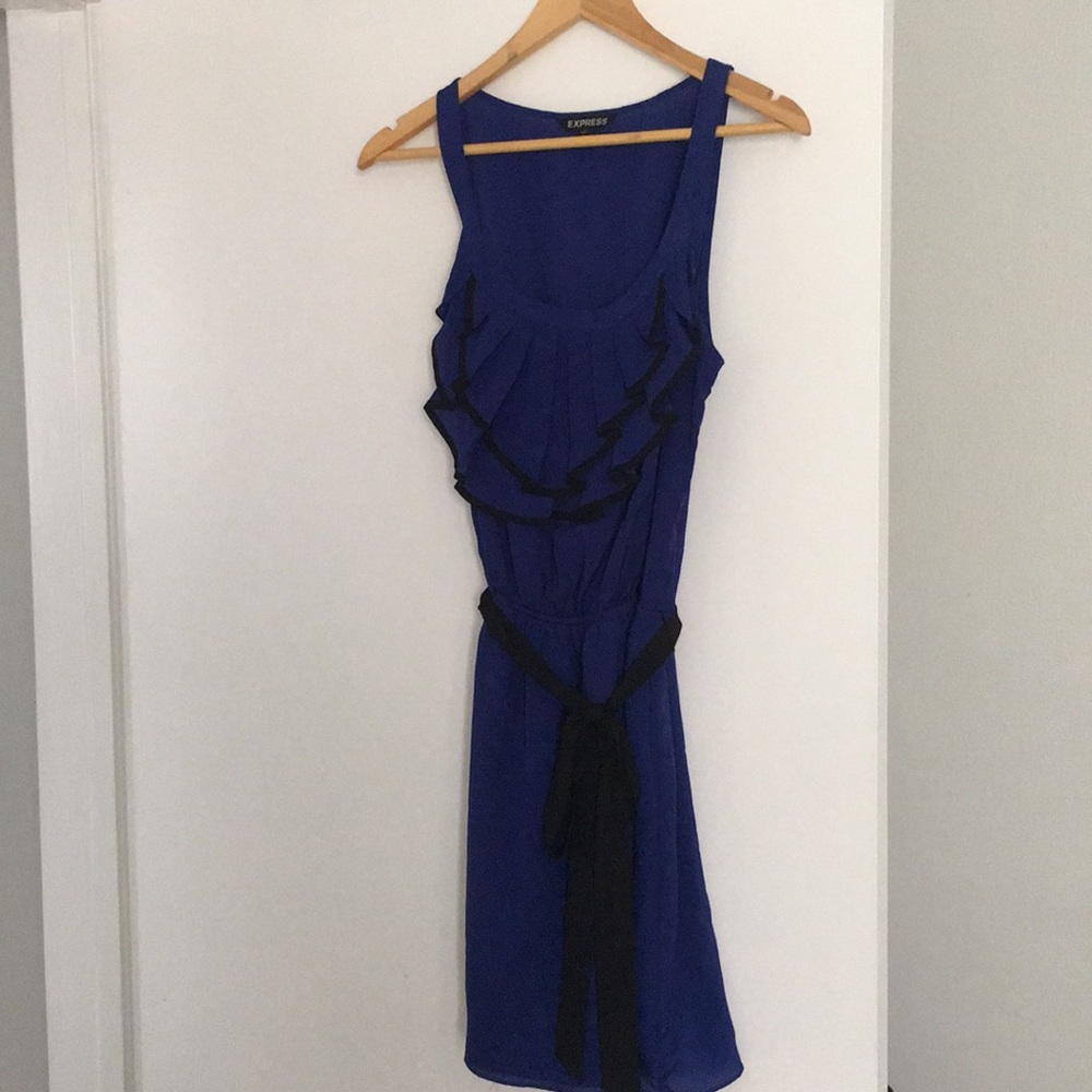 Express dress in blue and black